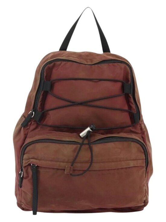 PRADA Backpack Nylon Red Silver Auth 176229 main image 7